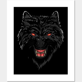 Wolf Werewolf With Red Eyes Posters and Art